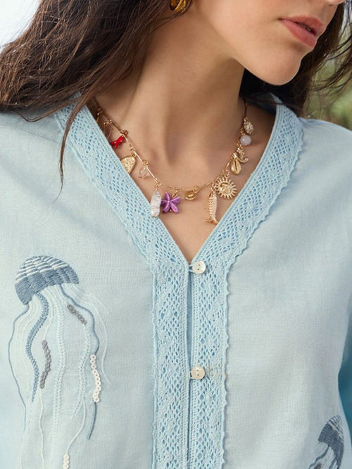 Mandarin Collar Casual Shirt